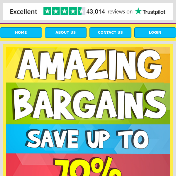 Grab yourself a bargain this weekend! Up to 70% off!
