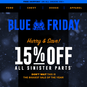 💰💙💰 Sinister's BLACK FRIDAY is ON!!