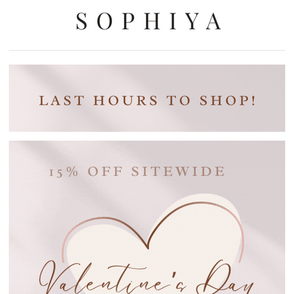 Last hours to shop our Valentine's Day Sale!