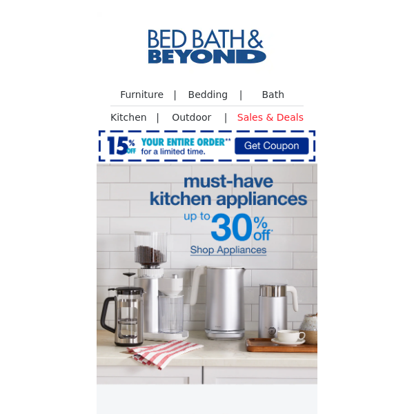 Get Up to 30% Off Kitchen Appliances! 🔥