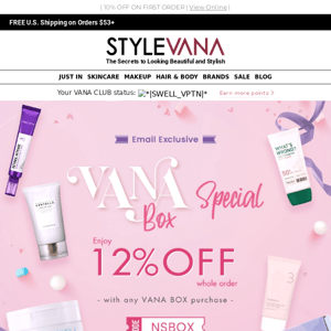 EXTRA 12% OFF VANA Boxes! NEW Boxes for Spring🌸🌸