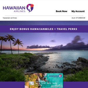 Earn 60,000 HawaiianMiles with the Hawaiian Airlines® World Elite Mastercard®