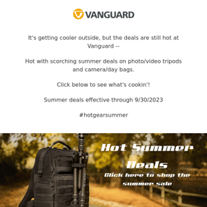 Get camera tripods & bags at hot summer prices!