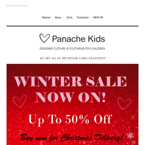 Winter Sale Now On! Up To 50% Off Winter Collections!