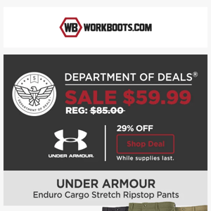 DOD: $59.99 UA pants are selling fast 🔥