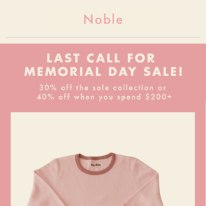 Last Call for Memorial Day Sale ☎️