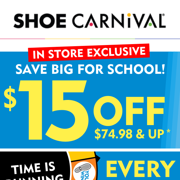 Shoe carnival clearance deals in store