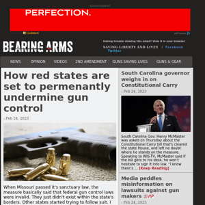 Bearing Arms - Feb 24 - How red states are set to permenantly undermine gun control