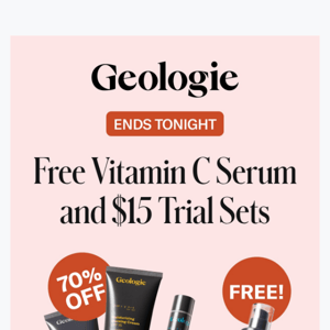 🚨LAST CHANCE🚨 FREE Vitamin C Serum + 70% OFF Trial Sets