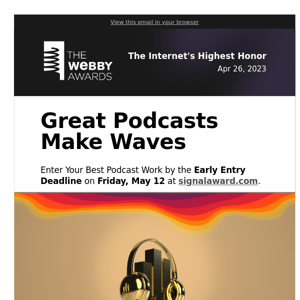 The 2nd Annual Signal Awards Is Open: Great Podcasts Make Waves
