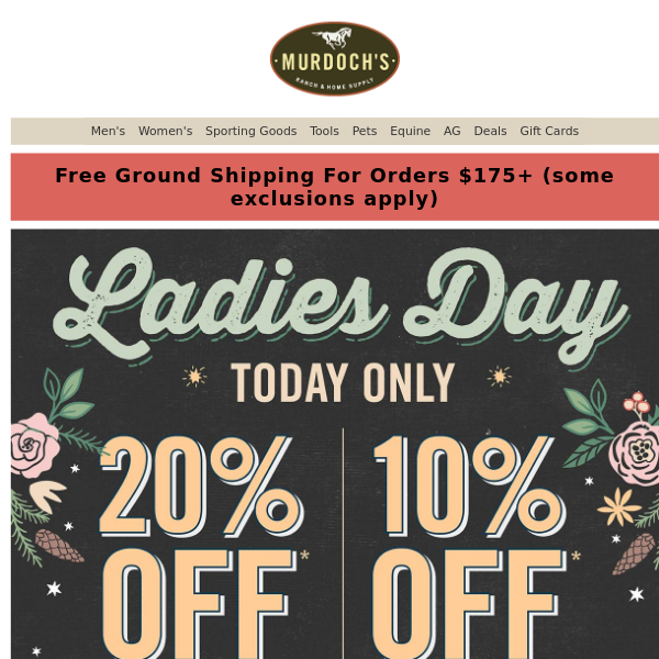 It's Ladies Day — Time to Save!