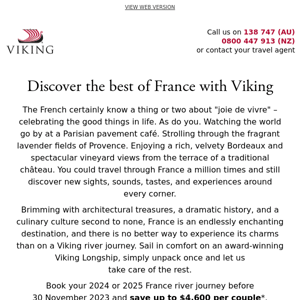 Experience the delights of France with Viking