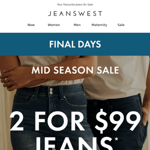 Hurry! Final Days of 2 for $99