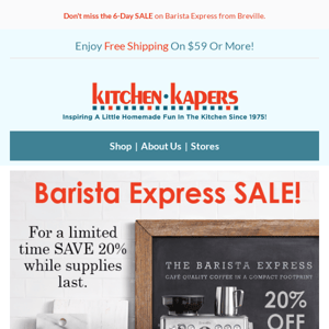 Make better espresso and save 20%.