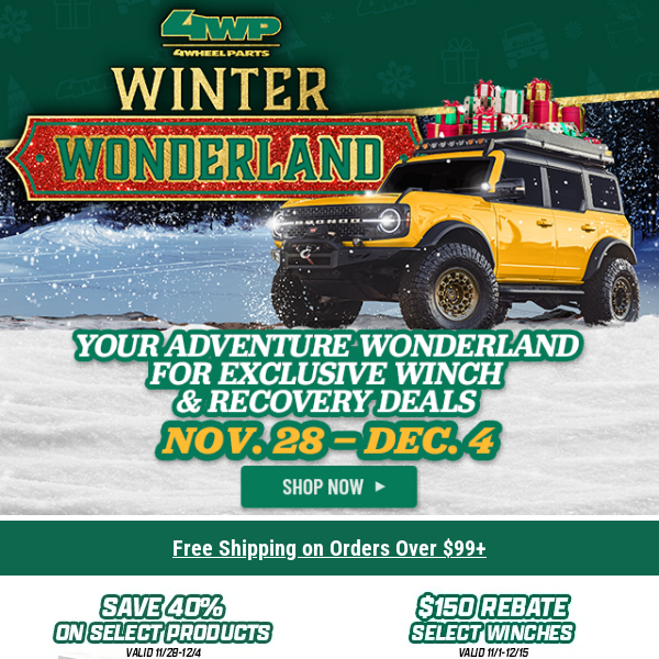 🆘 Rescue Ready: Winch & Recovery Deals up to 40% Off! Ends Monday. 