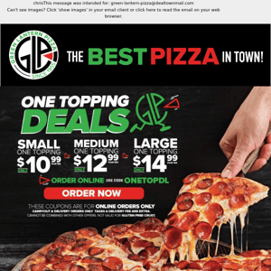 🔥Don't Miss These ONE TOPPING DEALS!!🔥