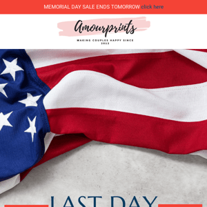 Memorial Day Sale – LAST Chance to Save!