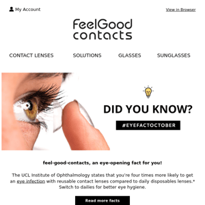 Feel Good Contacts, did you know? #EYEFACTOCTOBER