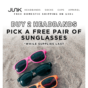 Buy any 2 Headbands, Get Free Sunglasses 😎