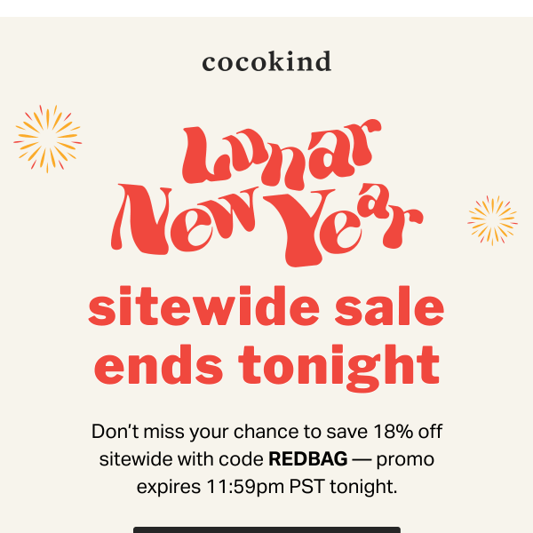 Last chance to save 18% off sitewide