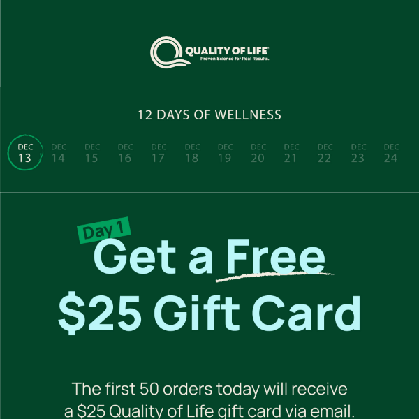 12 Days of Wellness is Here! Unwrap Your Day 1 Gift 🎁