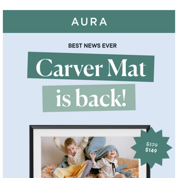 It's baa-aaaack + on sale (Carver Mat, that is) 🥳