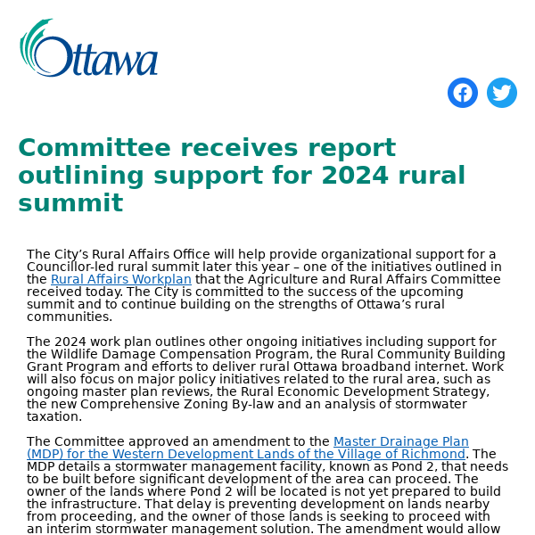 Committee receives report outlining support for 2024 rural summit