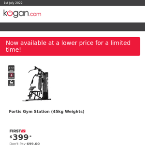 PRICE DROP: Fortis Gym Station (45kg Weights)