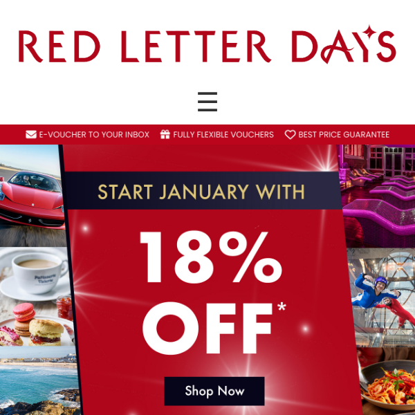 Jumpstart January with 18% off