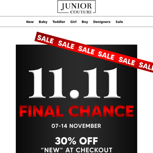 11.11 SALE ENDING SOON🕛