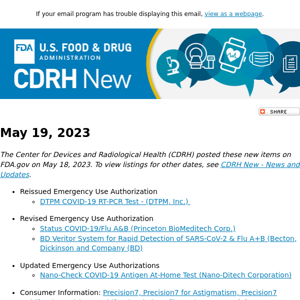 CDRH New - May 19, 2023