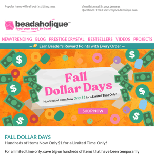 Don't Miss Out: Fall Dollar Days Are Here!