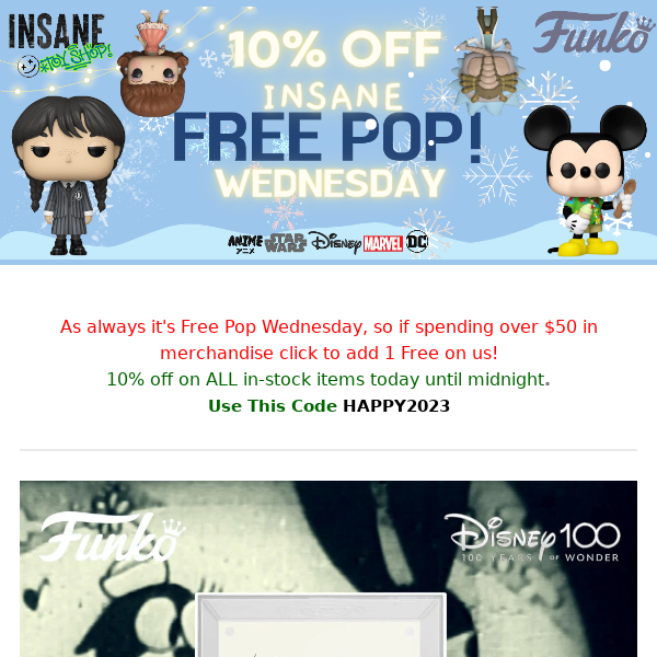 ⏳Last Chance to get 10% OFF⏳+🌠Disney's 100th Wonder🌠+ 230 New & vaulted items are up!