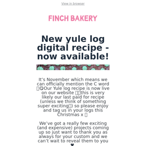 Yule Log Recipe! Available now