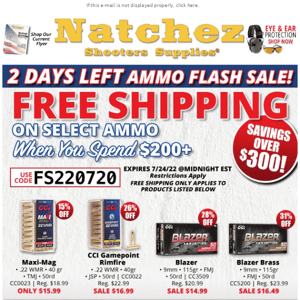 Only 2 Days Left of the Ammo Flash Sale!