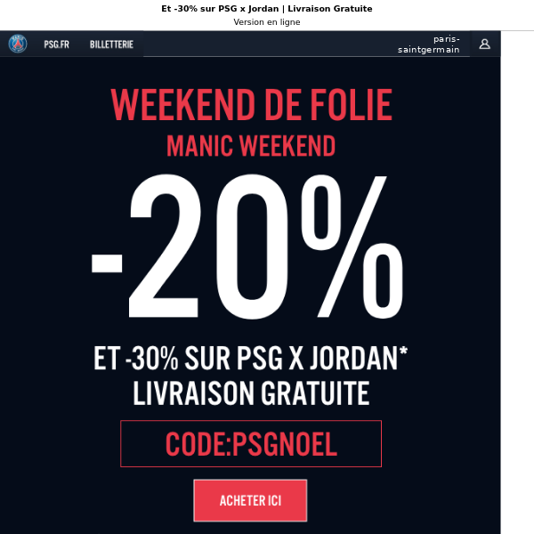 Paris Saint Germain - Latest Emails, Sales & Deals