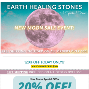 Earth Healing Stones, Your 20% OFF Special Offer Ends Tonight! ⏳