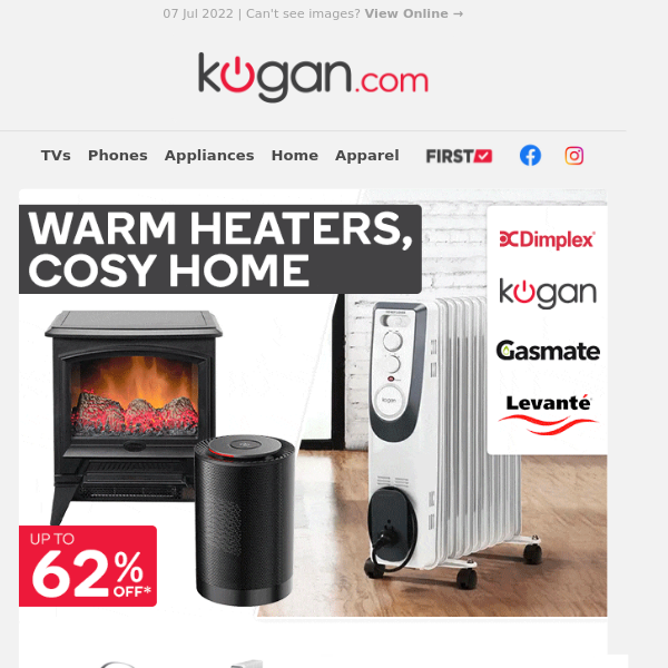 Warm Heaters from $69.99 for a Cosy Home | Smart Heaters, Column Heaters & More