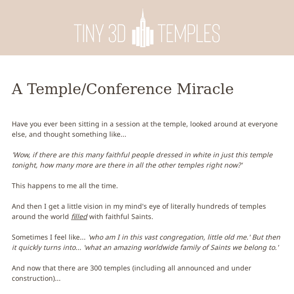 A temple/conference miracle