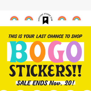 Final 24 hours for free stickers!