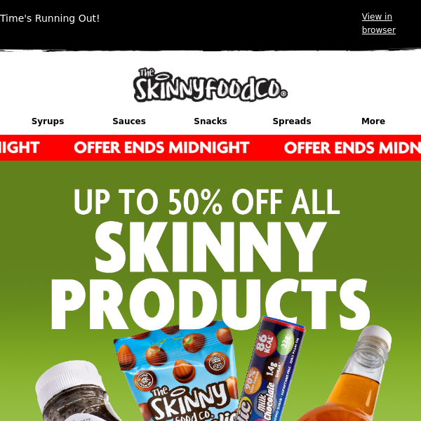 📣 Up to 50% Off All Skinny Products!