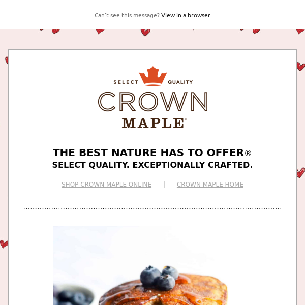 Crown Maple Valentine's Day Pancake Spread; SAVE 15% off promo ends TONIGHT