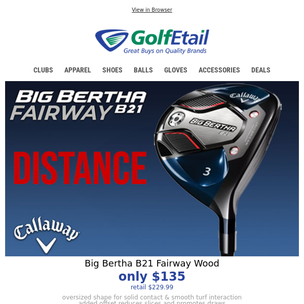 Hot Deal‼️ Callaway Big Bertha B21 Fairway Wood $135 - retail $229 • Save Today