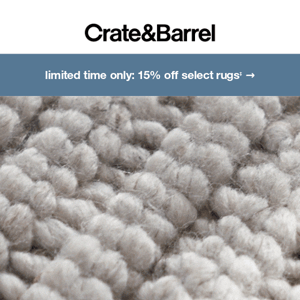 Just in: 15% off top selling rugs in stock and ready to ship