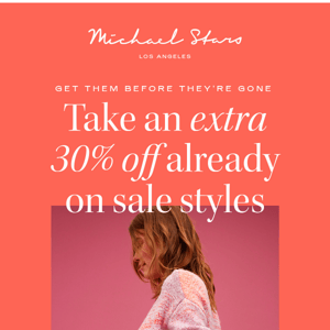 Extra 30% off is now on!