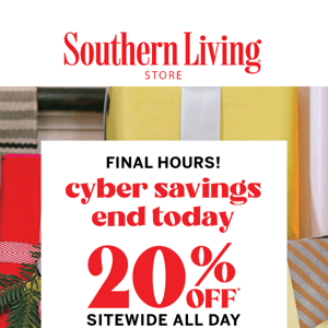 Final Hours to Enjoy 20% off + FREE shipping