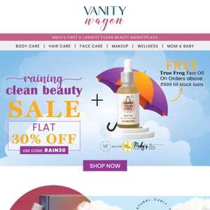 Woah! Raining Clean Beauty Sale is live😍🛒