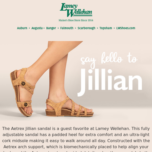 Say Hello to the Aetrex Jillian Sandal