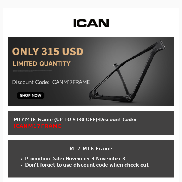 Limited Time Event-29er Carbon Hardtail Frame M17