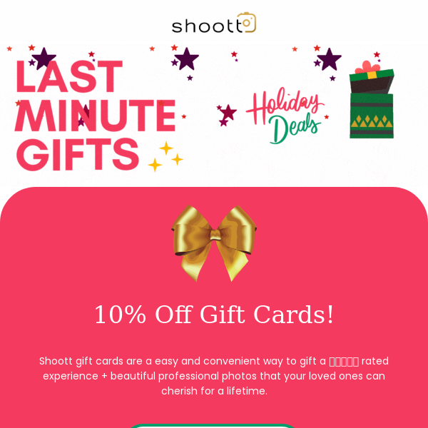 Get your unique, last minute gift from Shoott! 🎁